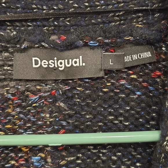 Desigual Large Mixed Pattern Cardigan Button Down - Picture 2 of 5